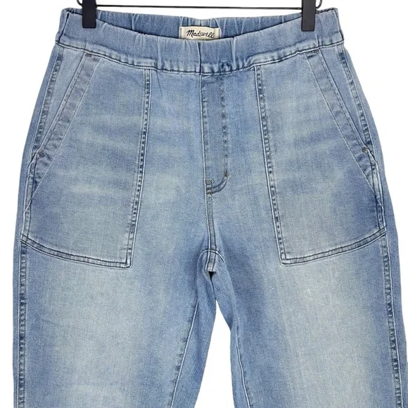 Madewell Jeans Small PETITE NWT Elastic Waist Pull On Relaxed Straight Casual - Picture 3 of 9